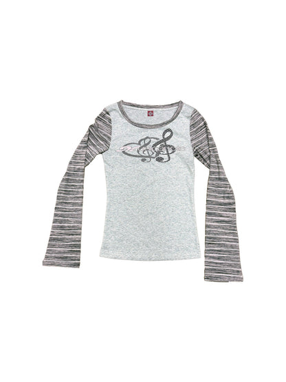 DETW onLine Music Note Polka Dot Digital Print Stripe Panel Women&