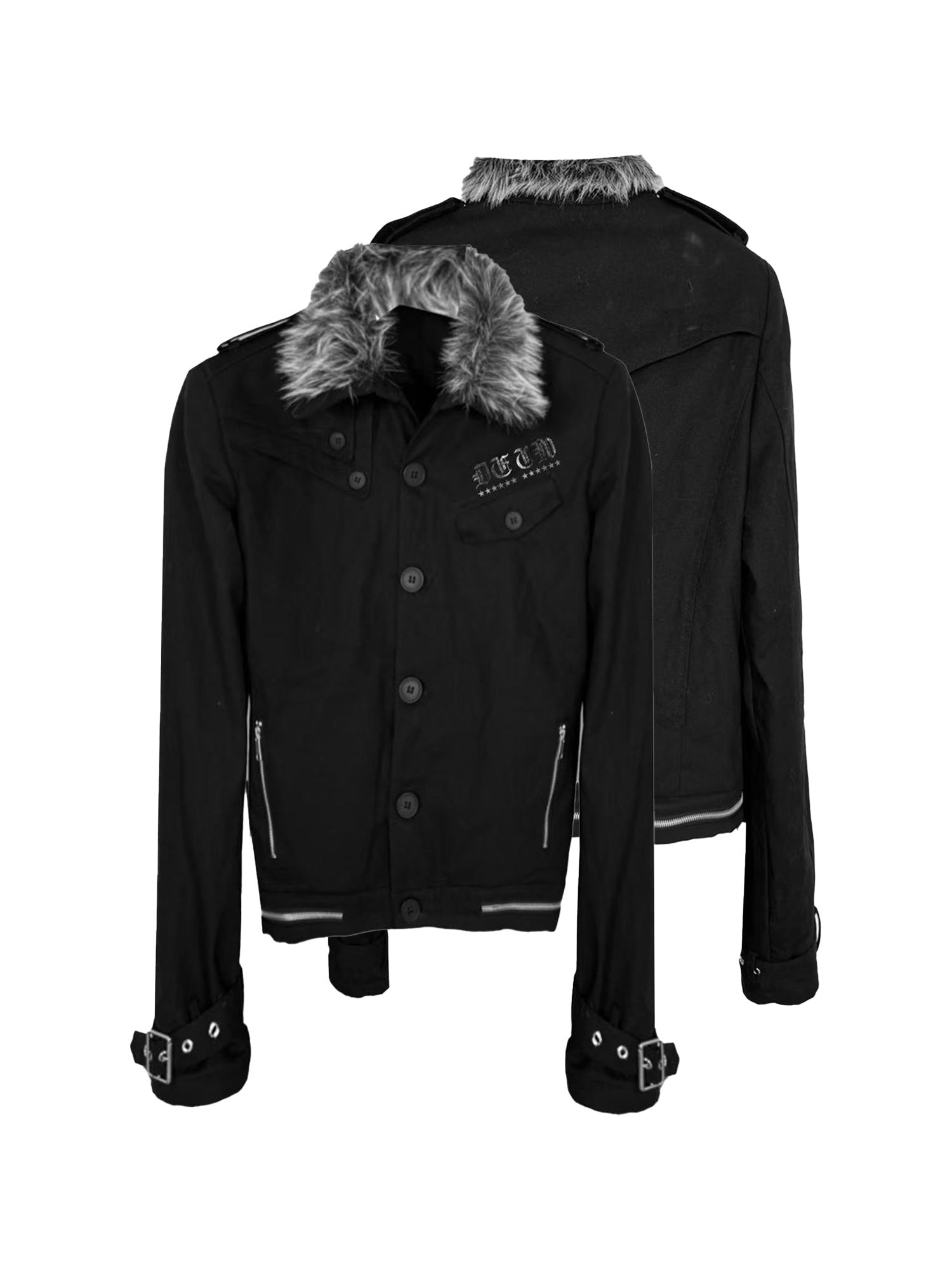 DETW_onLine_Palace_Single_Breasted_Fur_Collar_Metal_Eagle_Women&