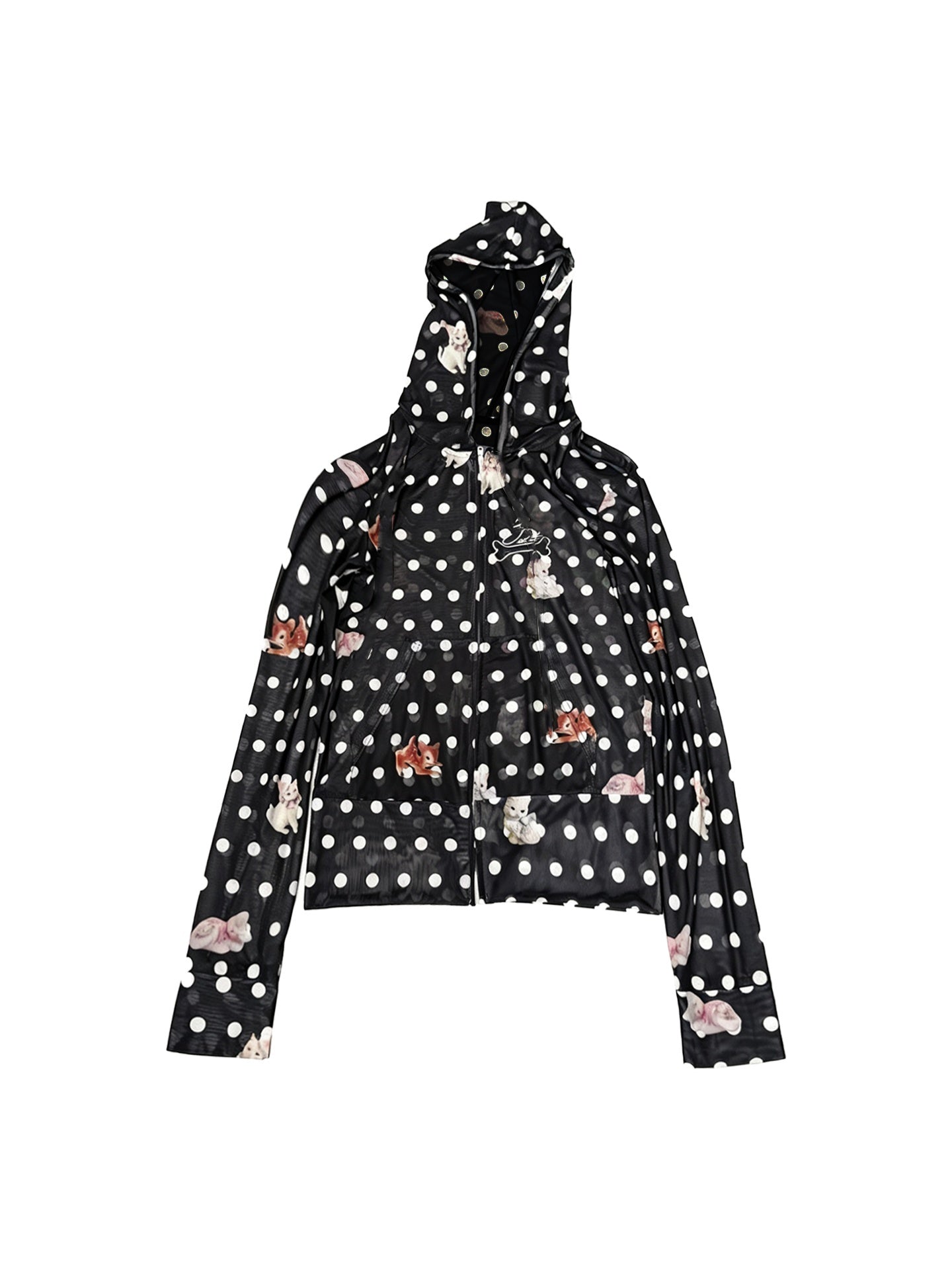 DETW_onLine_Polka_Dot_Animal_Hooded_Zip_Short_Women&