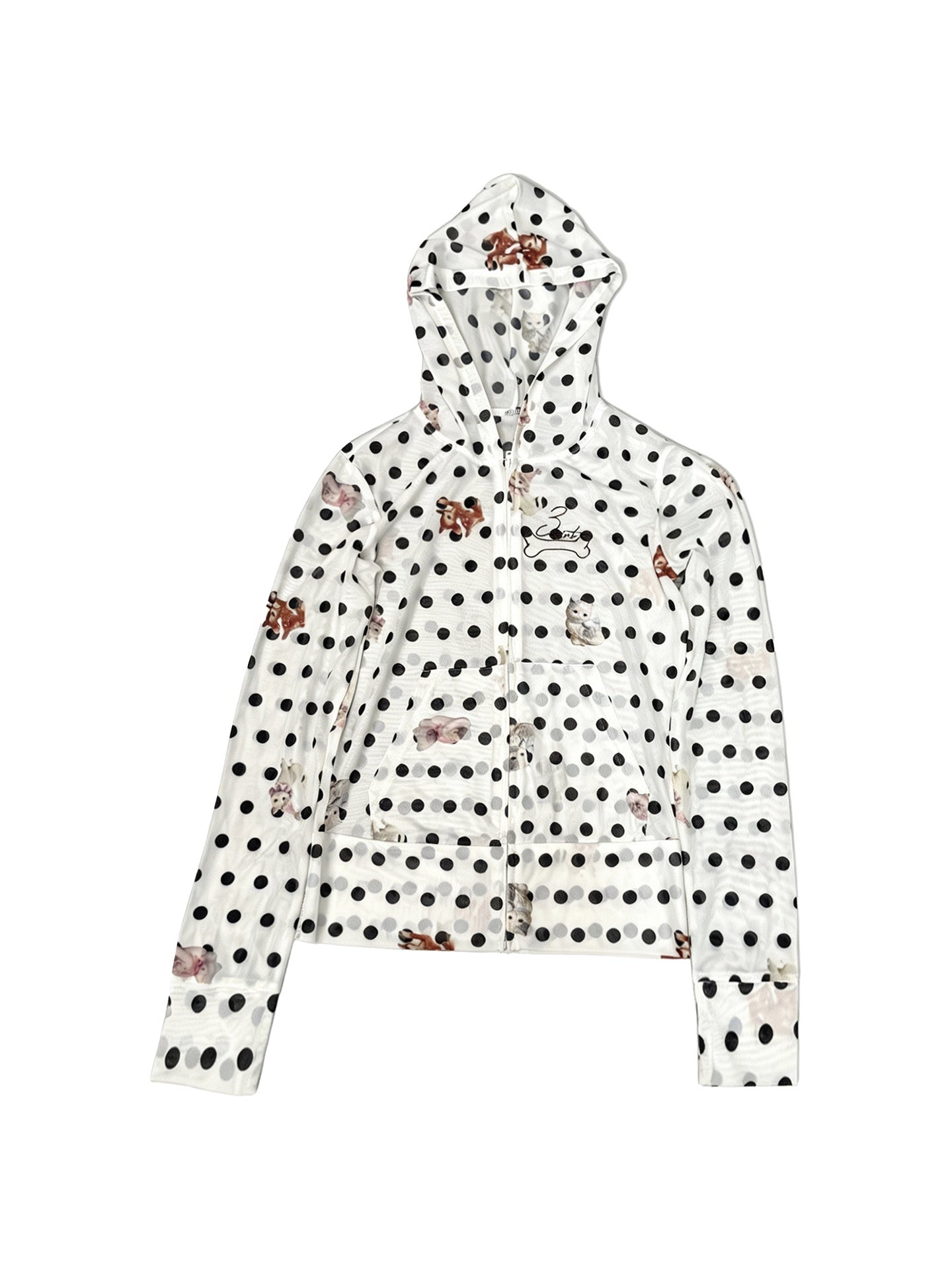 DETW_onLine_Polka_Dot_Animal_Hooded_Zip_Short_Women&