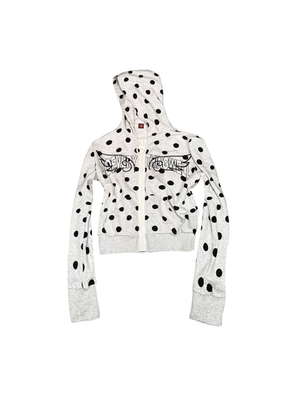 DETW_onLine_Polka_Dot_Embroidered_Angel_Slogan_Zipper_Women&
