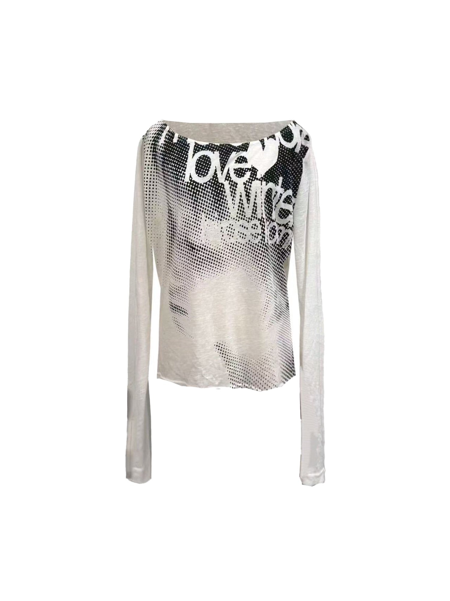 DETW onLine Portrait Direct Print U Neck One Shoulder Women&