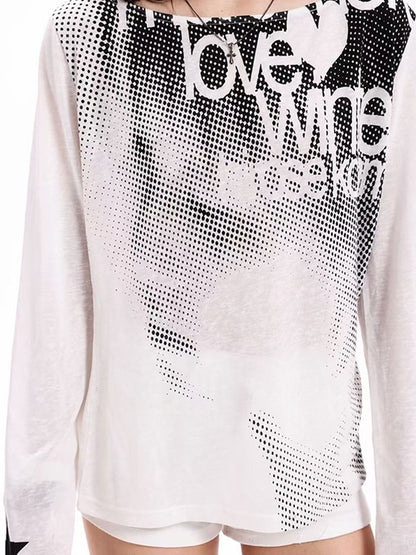 DETW onLine Portrait Direct Print U Neck One Shoulder Women&