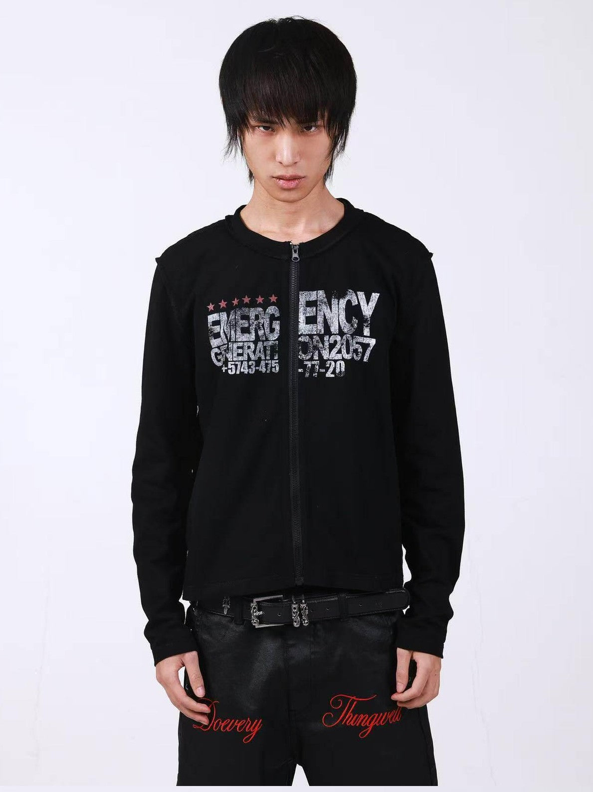 DETW onLine Red Star Reverse Seam Zipper Digital Print Women&