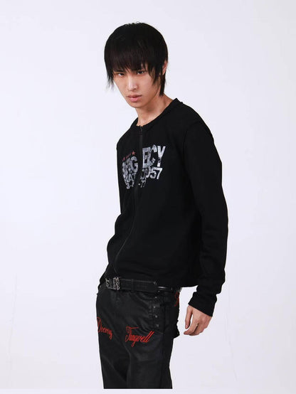 DETW onLine Red Star Reverse Seam Zipper Digital Print Women&