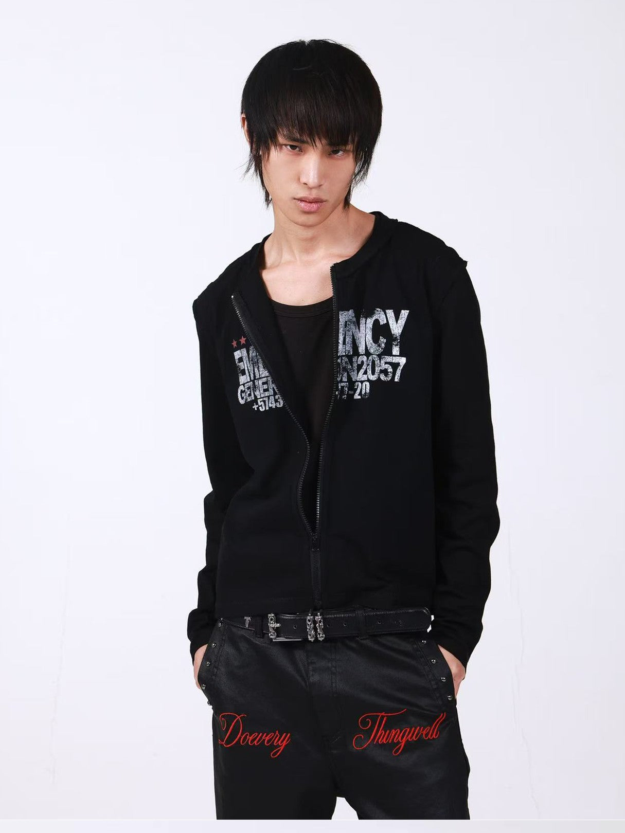 DETW onLine Red Star Reverse Seam Zipper Digital Print Women&