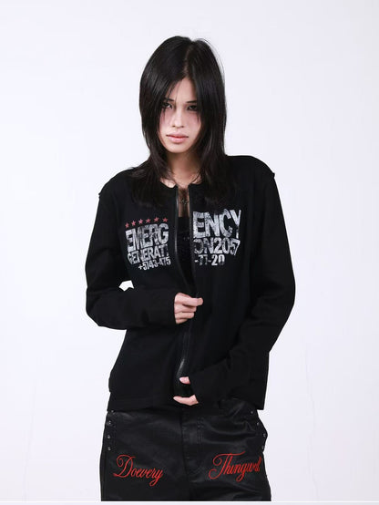 DETW onLine Red Star Reverse Seam Zipper Digital Print Women&