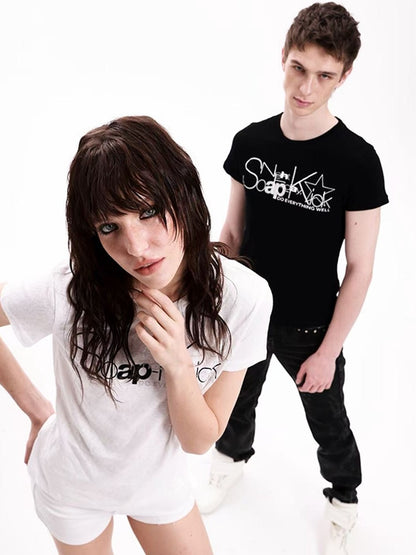 DETW onLine Reflective Silver Slogan Print Women&