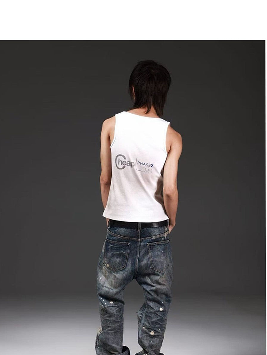 DETW onLine Rust Blue Ink Splash Distressed Ripped Women&