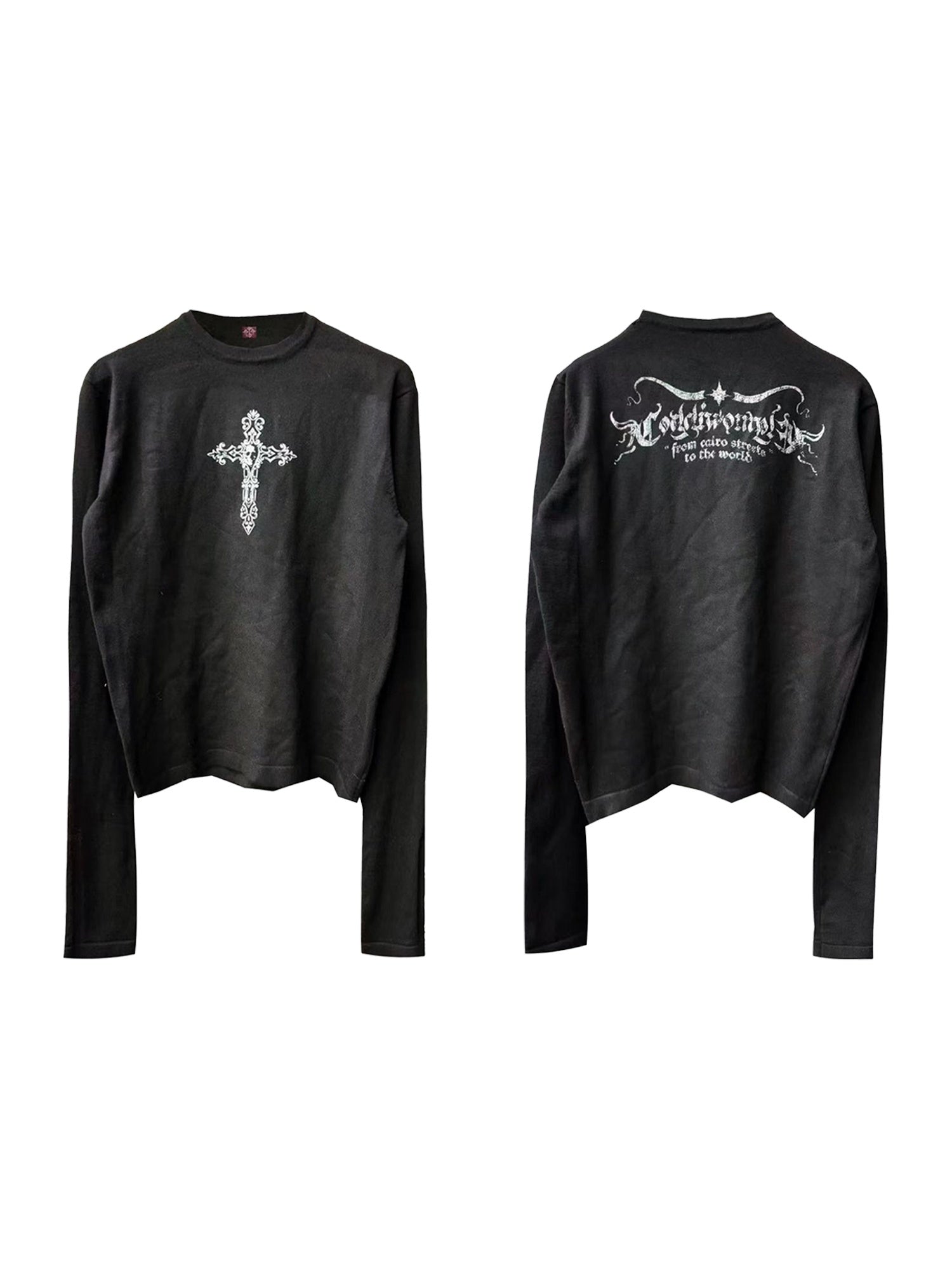 DETW_onLine_Skull_Cross_Slogan_Print_Slim_Women&