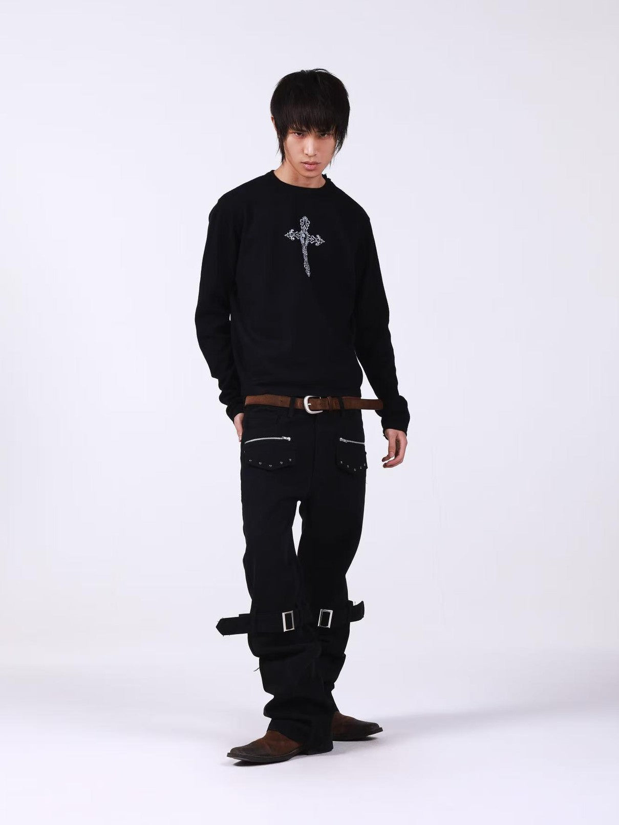 DETW onLine Skull Cross Slogan Print Slim Women&