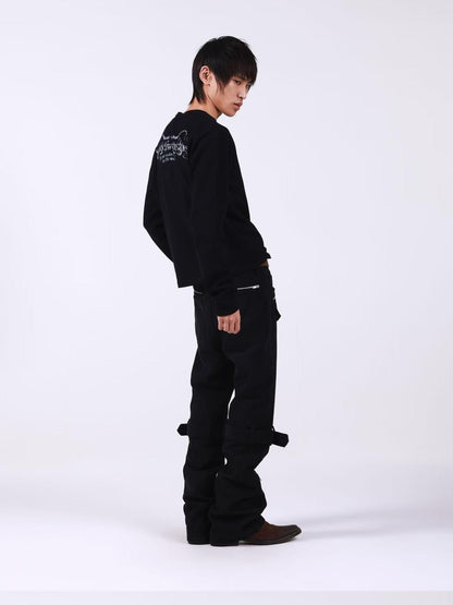 DETW onLine Skull Cross Slogan Print Slim Women&