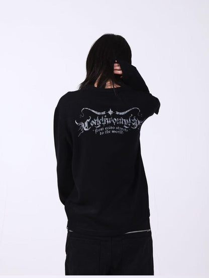DETW onLine Skull Cross Slogan Print Slim Women&