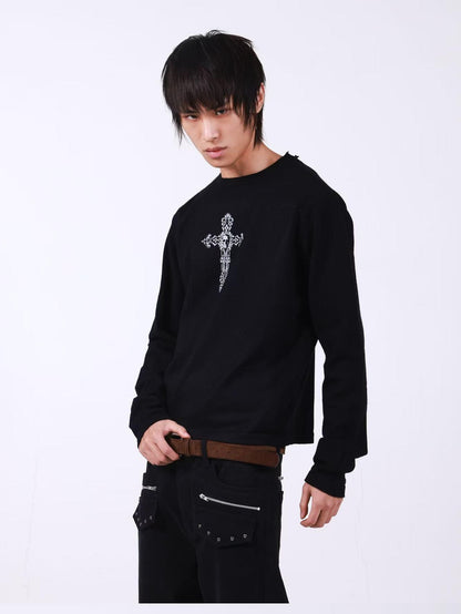 DETW onLine Skull Cross Slogan Print Slim Women&