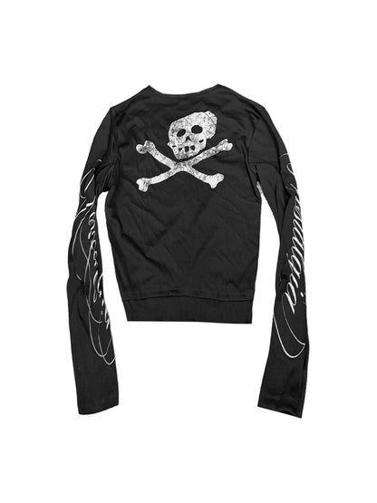 DETW onLine Skull Distressed Print Double Collar Women&