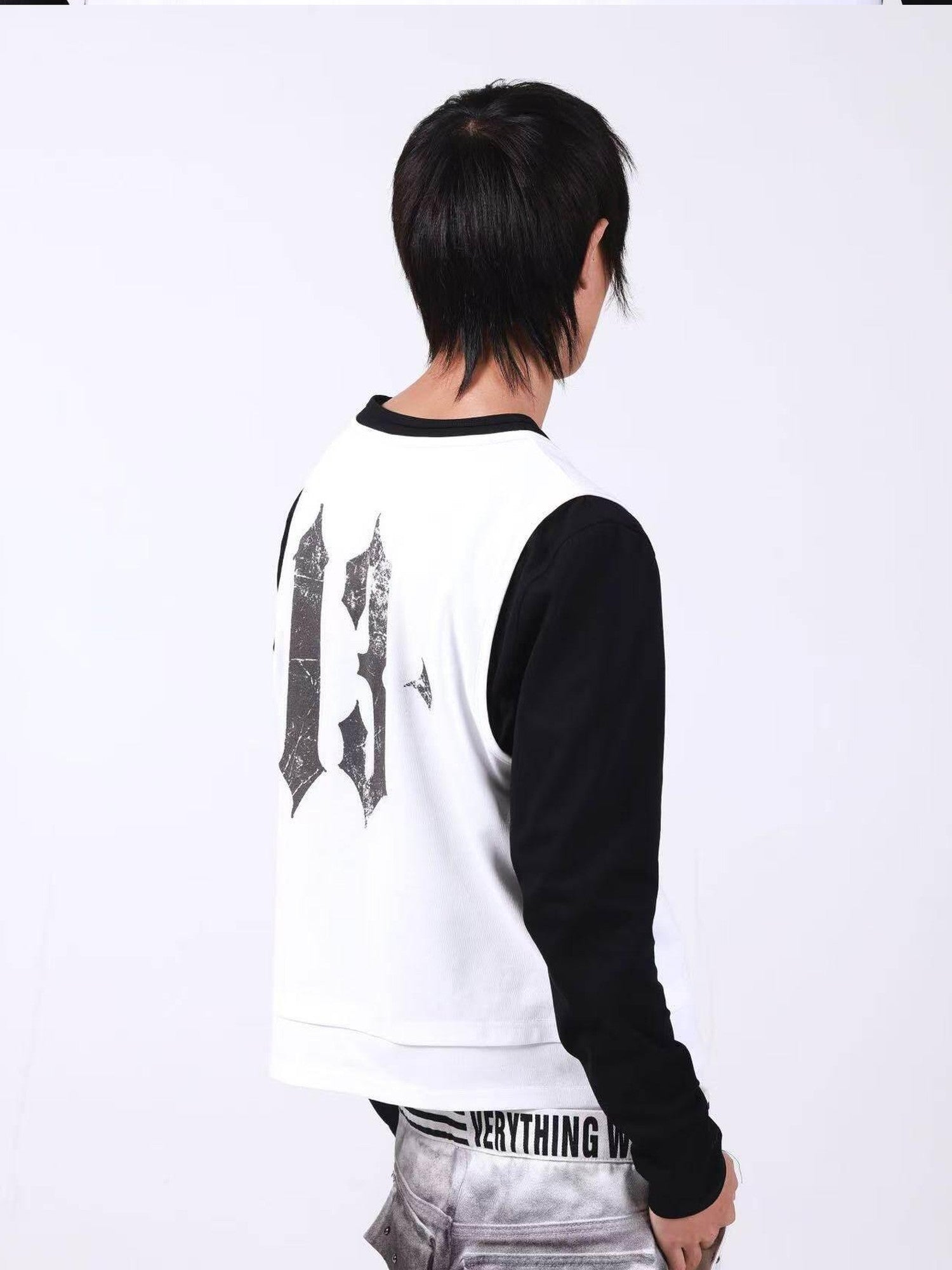 DETW onLine Skull Print Double Neck Contrast Women&