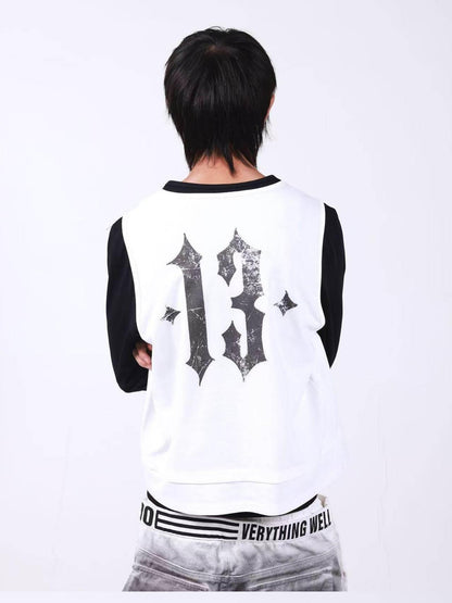 DETW onLine Skull Print Double Neck Contrast Women&