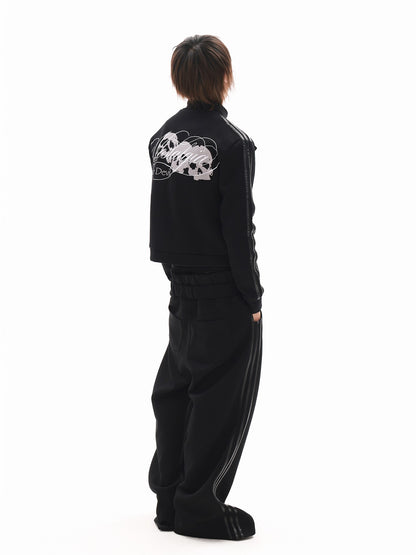 DETW onLine Skull Script Woven Tape Studded Stand Collar Women&
