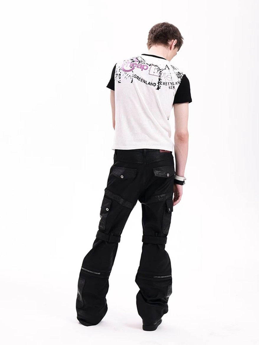 DETW onLine Slogan Print Henley Distressed Women&