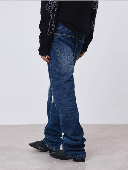 DETW onLine Snake Print Colorblock Ripped Distressed Women&