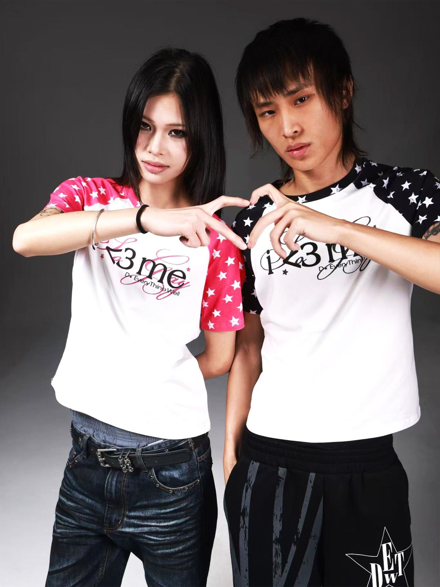 DETW onLine Star Letter Colorblock Print Raglan Women&