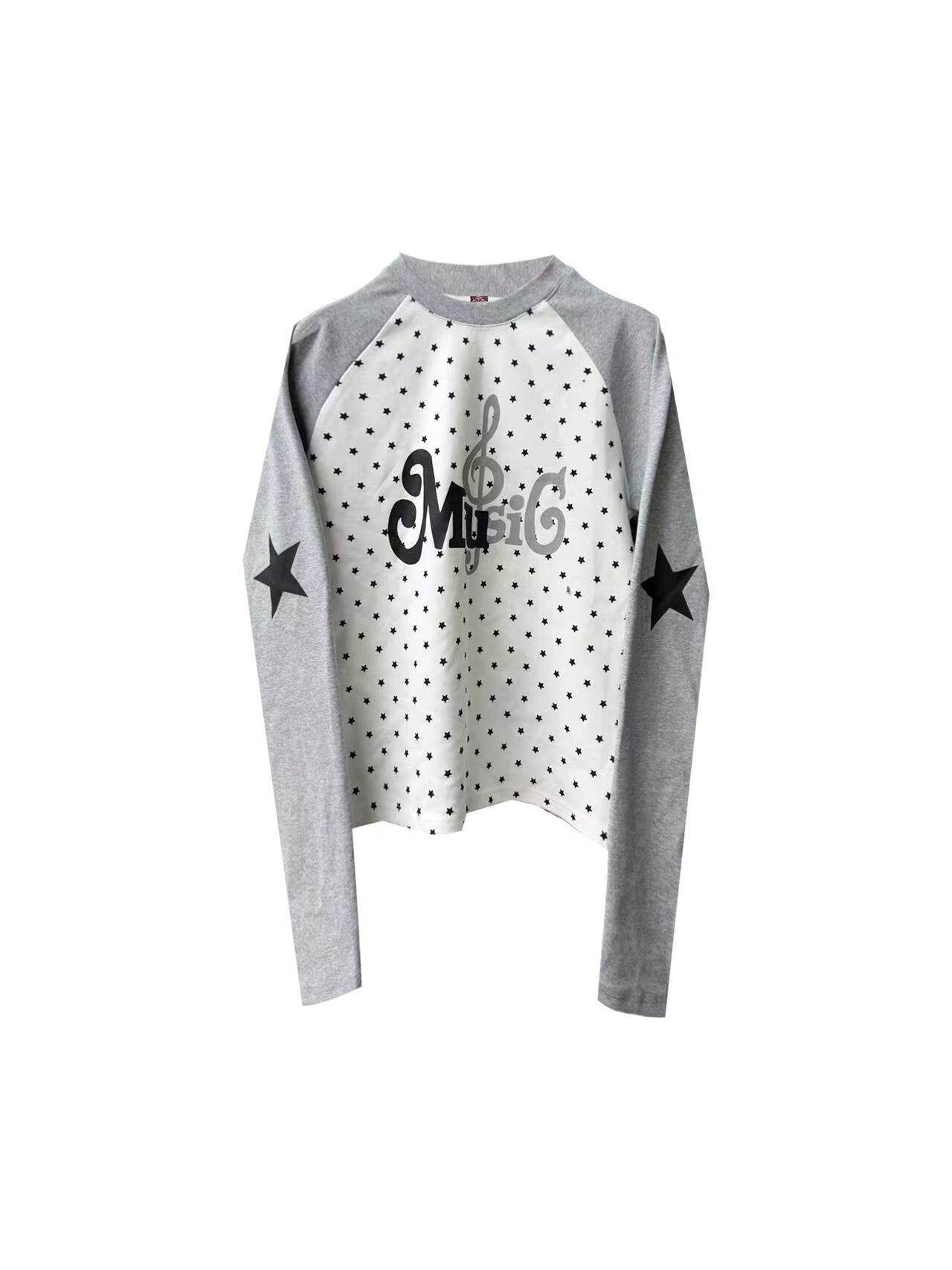 DETW_onLine_Star_Music_Contrast_Print_Raglan_Slim_Women&