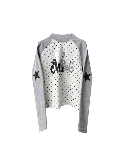 DETW_onLine_Star_Music_Contrast_Print_Raglan_Slim_Women&