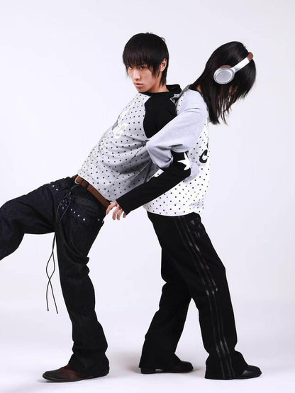 DETW onLine Star Music Contrast Print Raglan Slim Women&