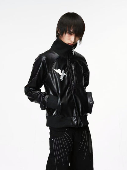 DETW onLine Starry Pegasus Embroidered Ribbed Shoulder Dark Women&