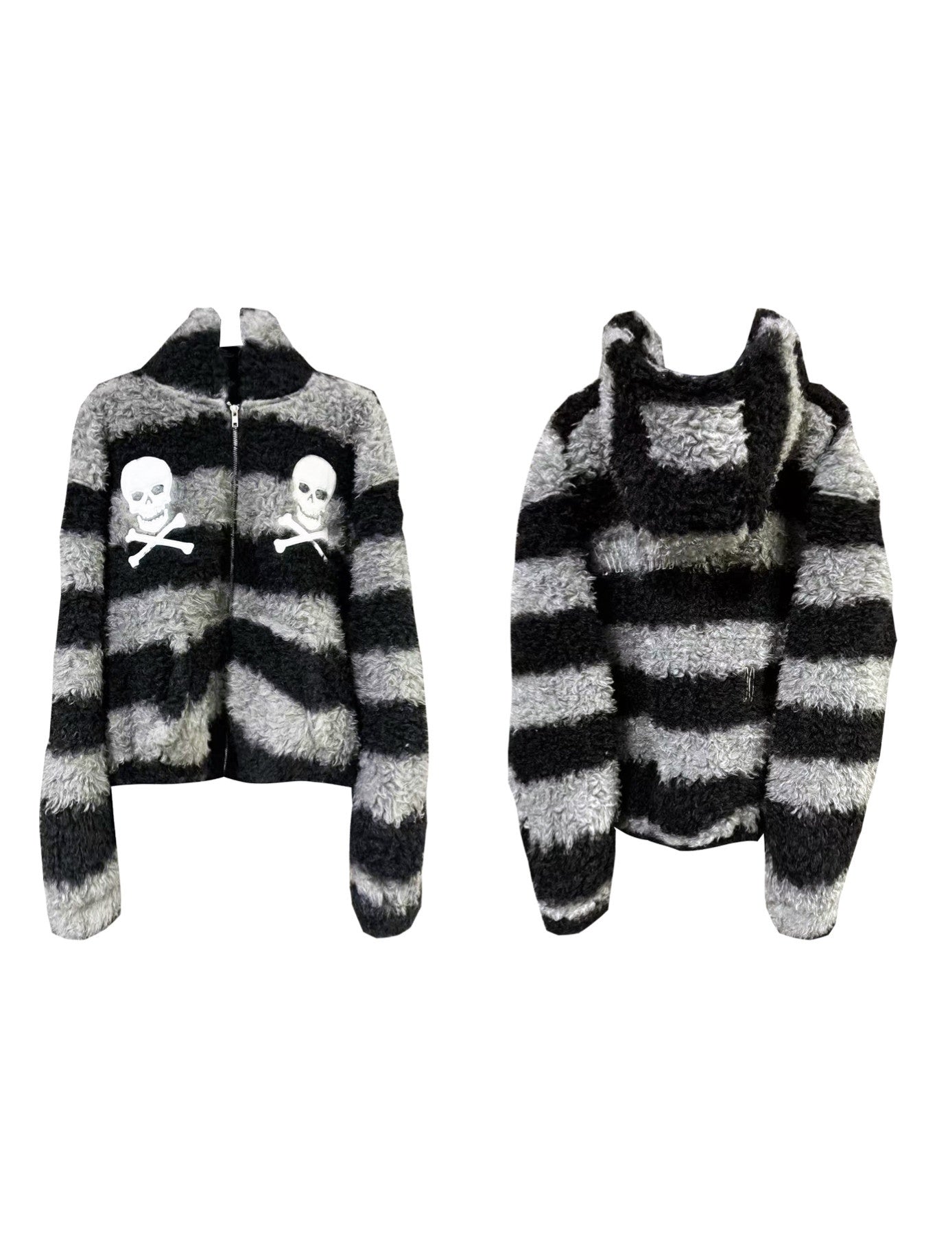 DETW_onLine_Striped_Skull_Applique_Embroidered_Hooded_Women&