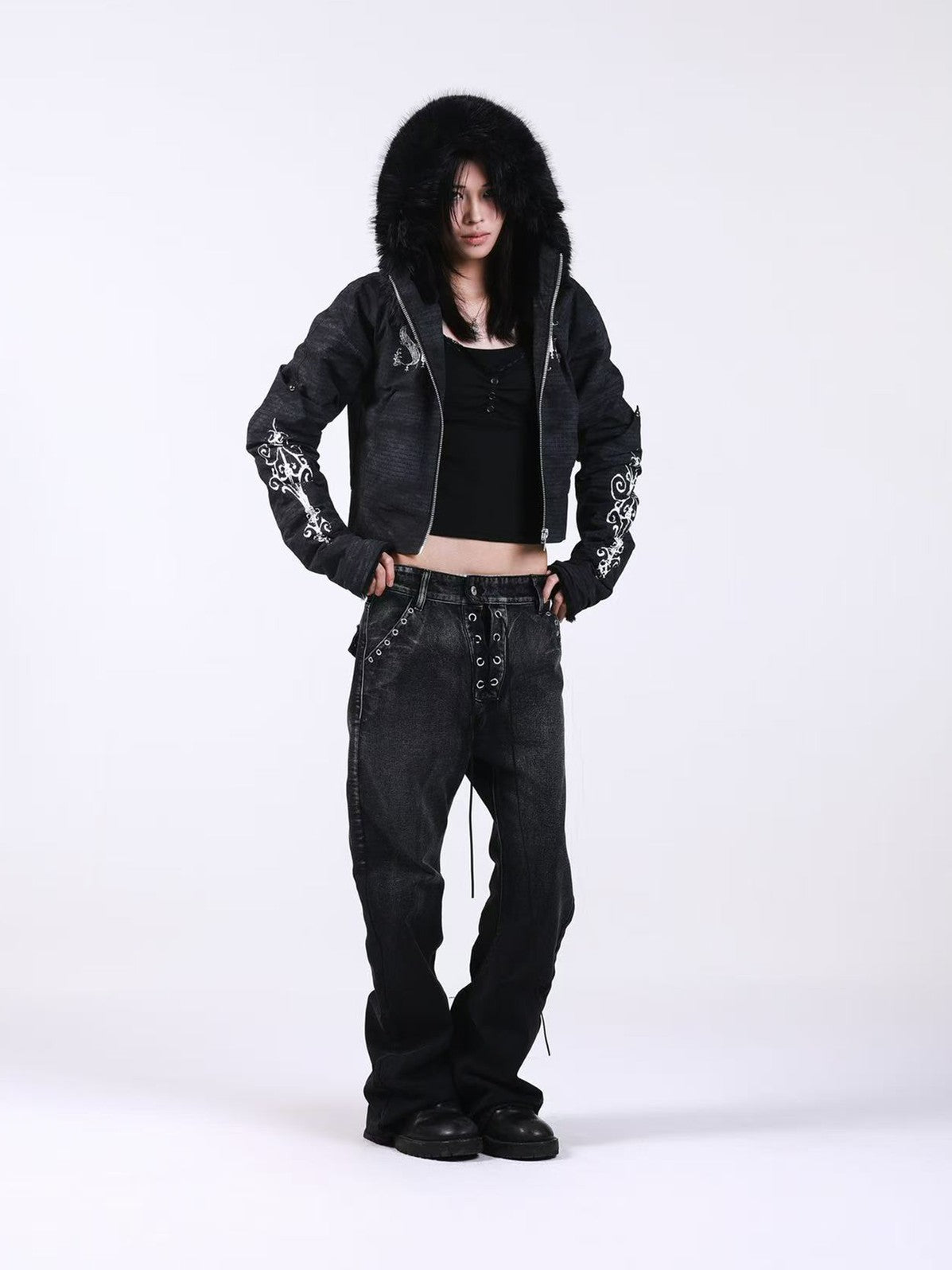 DETW onLine Sun Bleached Riveted Drawstring Stacked A Line Women&