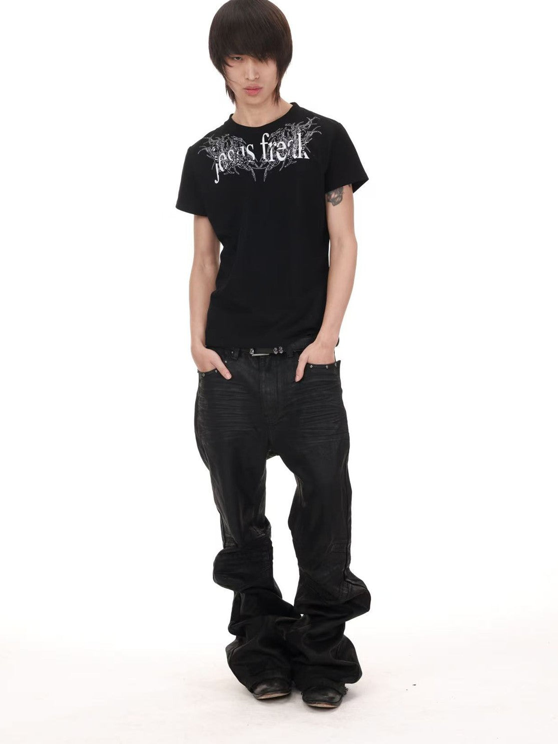 DETW onLine Thorn Gothic Slogan Digital Print Slim Fit Women&