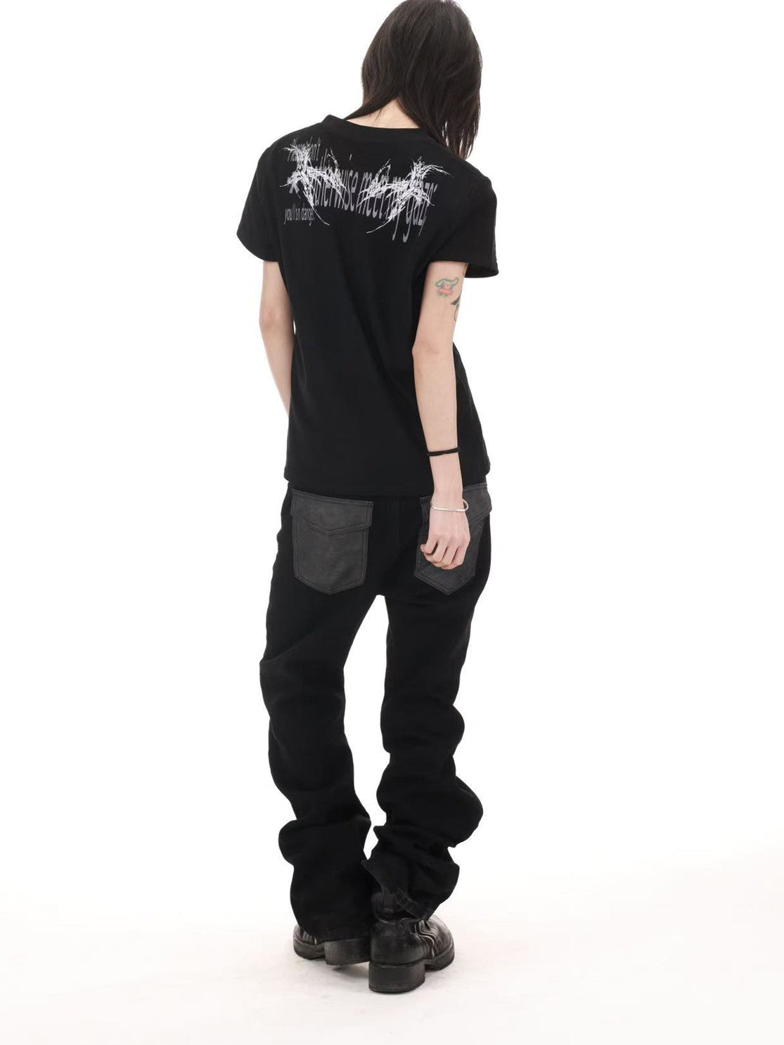 DETW onLine Thorn Gothic Slogan Digital Print Slim Fit Women&