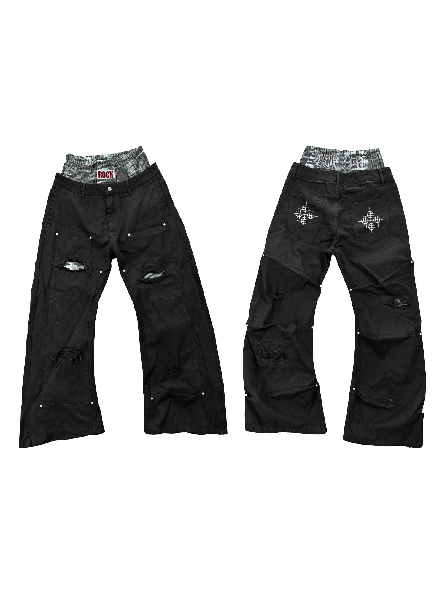 DETW_onLine_Tiger_Print_Patchwork_Slash_Cut_Pleated_Studded_Women&
