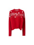 DETW_onLine_Two_Tone_Jacquard_Slogan_Round_Neck_Loose_Women&