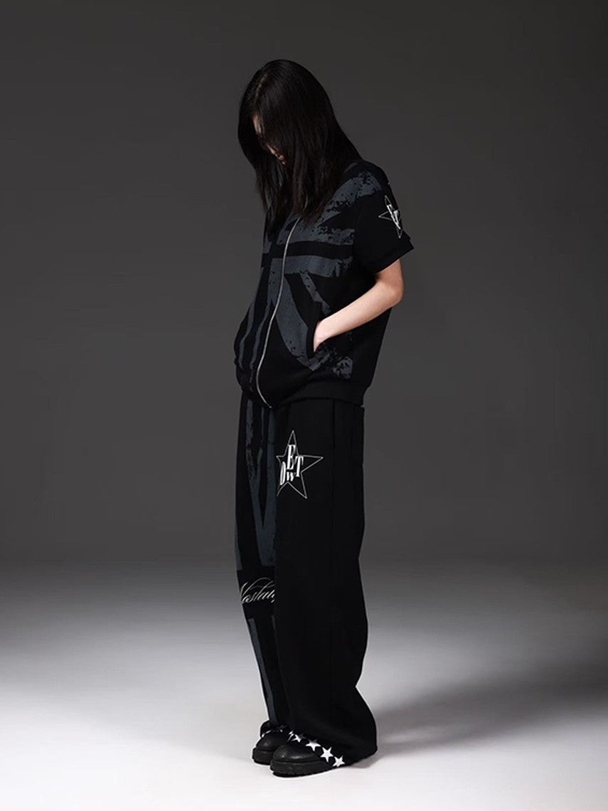 DETW onLine Union Jack Allover Print Contrast Boxing Baggy Women&