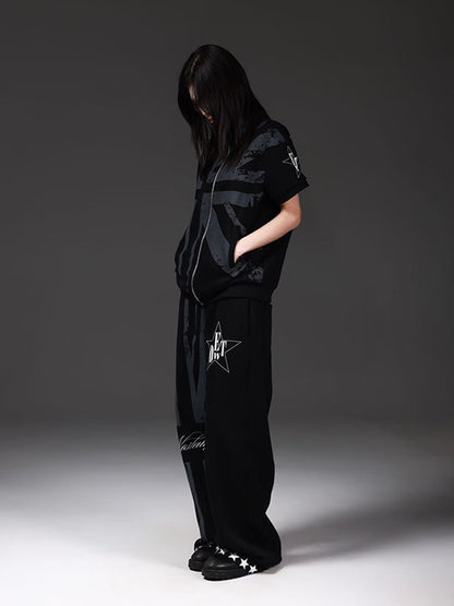 DETW onLine Union Jack Allover Print Contrast Boxing Baggy Women&