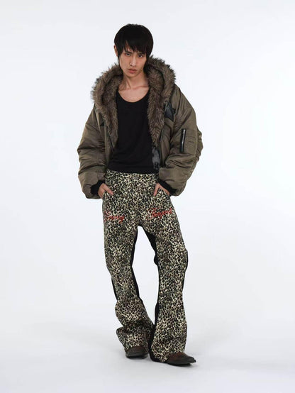 DETW onLine Vintage Double Tone Leopard Patchwork Embroidered Women&
