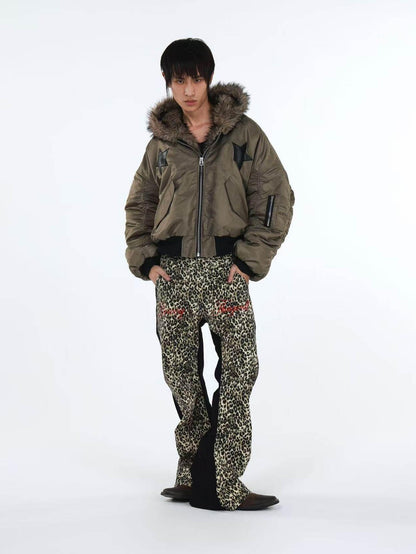 DETW onLine Vintage Double Tone Leopard Patchwork Embroidered Women&