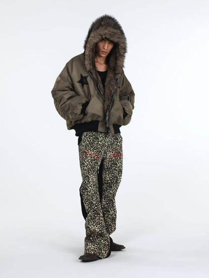 DETW onLine Vintage Double Tone Leopard Patchwork Embroidered Women&