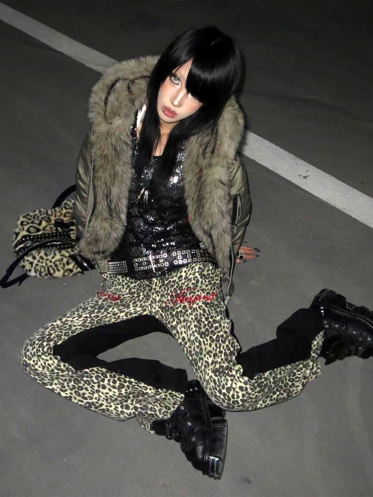 DETW onLine Vintage Double Tone Leopard Patchwork Embroidered Women&