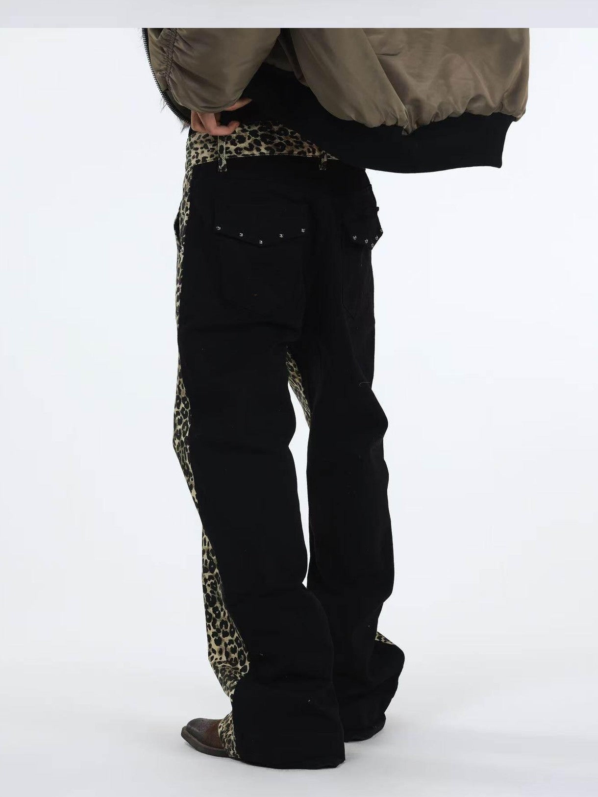 DETW onLine Vintage Double Tone Leopard Patchwork Embroidered Women&