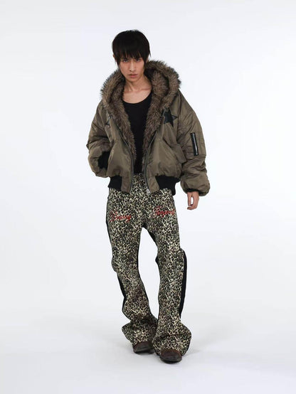 DETW onLine Vintage Double Tone Leopard Patchwork Embroidered Women&