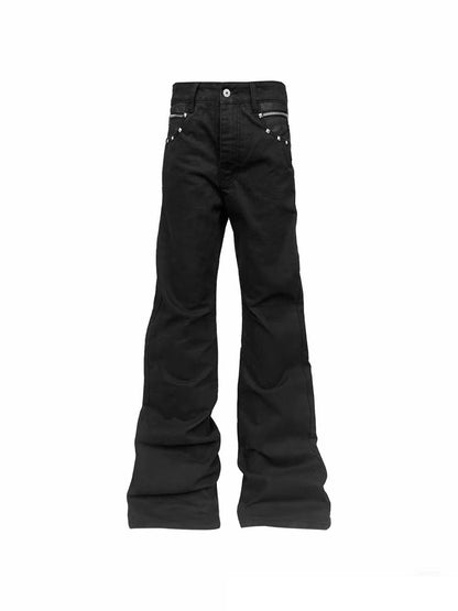 DETW onLine Washed Black Snake Print Beaded Zipper Women&