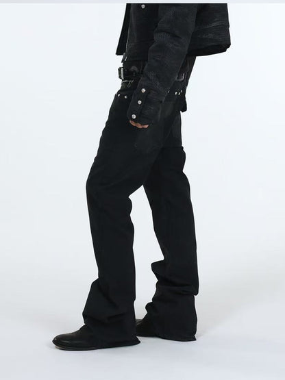 DETW onLine Washed Black Snake Print Beaded Zipper Women&