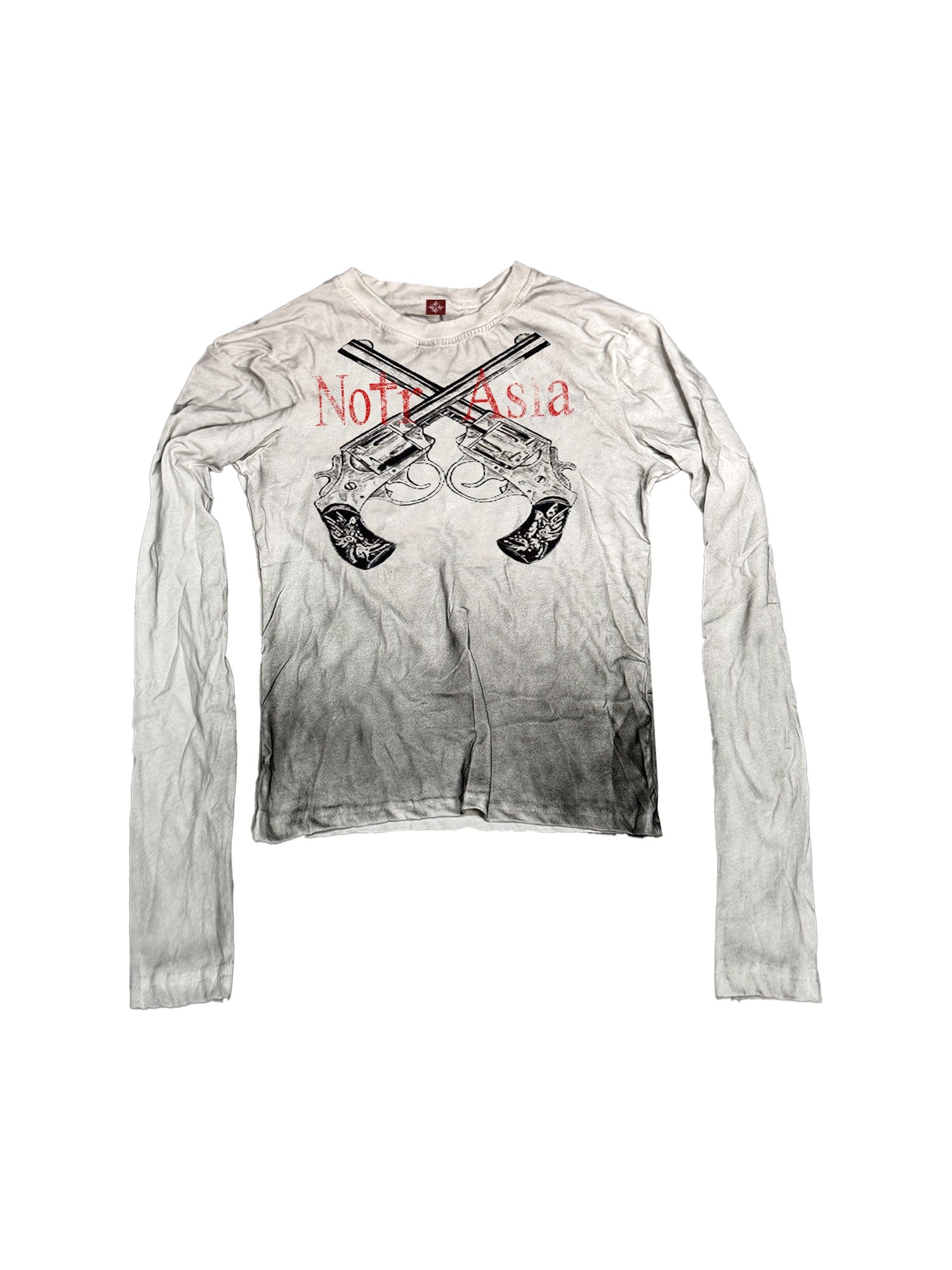 DETW onLine Washed Distressed Double Gun Print Women&