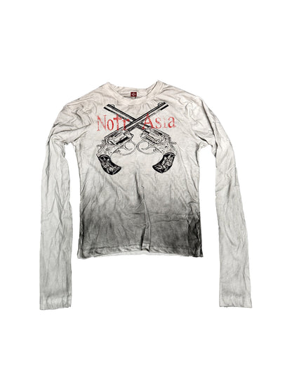 DETW onLine Washed Distressed Double Gun Print Women&