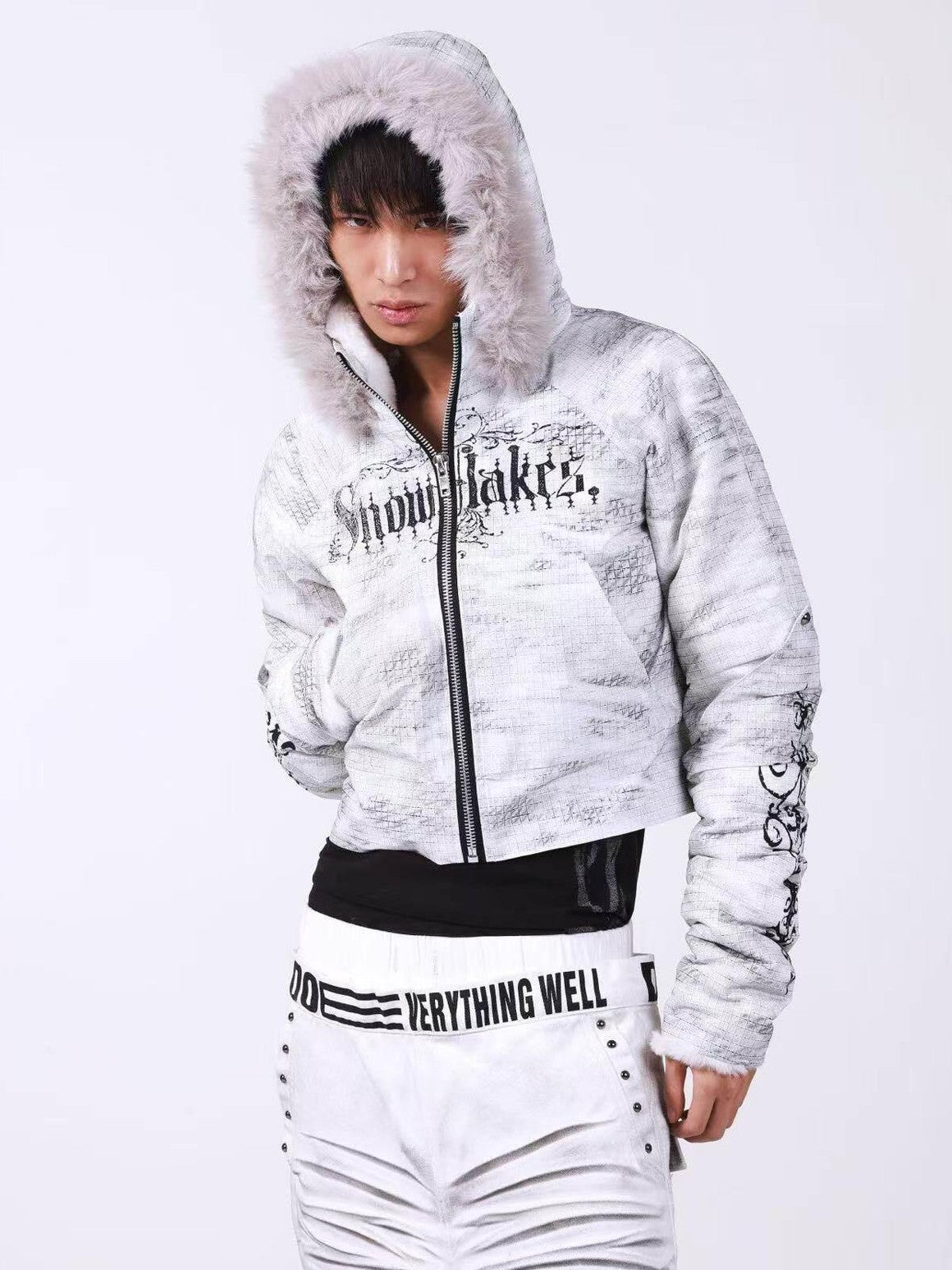 DETW onLine Washed Distressed Fur Trim Knight Eagle Women&