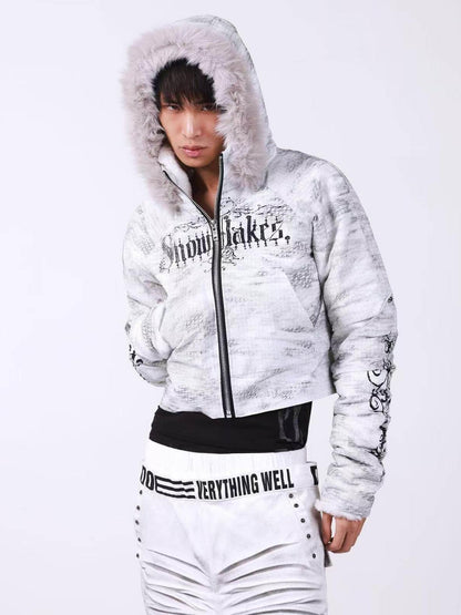 DETW onLine Washed Distressed Fur Trim Knight Eagle Women&