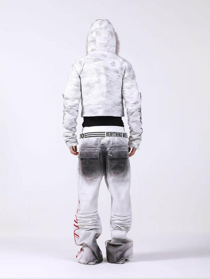 DETW onLine Washed Distressed Fur Trim Knight Eagle Women&